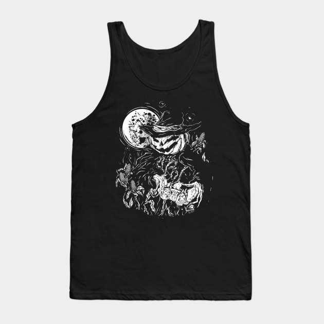 Jack O Lantern Scarecrow Halloween Gamer Spooky Design Tank Top by UNDERGROUNDROOTS